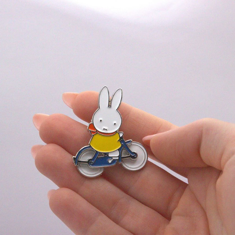 Miffy on Bicycle Pin Badge - Image 4